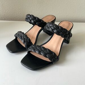 DUNES | Black Braided Strap Women's Sandals - Size 7